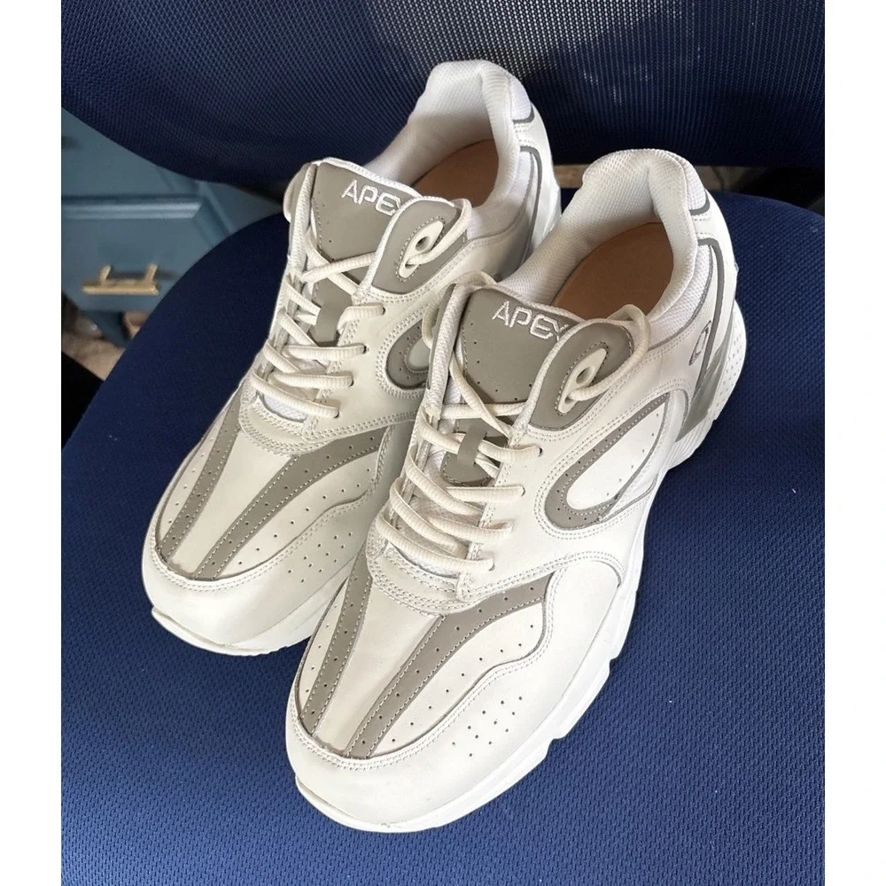 Apex X821M Men's Athletic Shoes Size 14W White/gray w Reflective Piping New